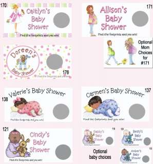 Personalized Baby Shower SCRATCH CARDS GAME  