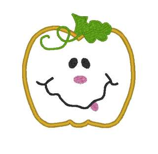 embroidery applique design fall halloween pumpkin  