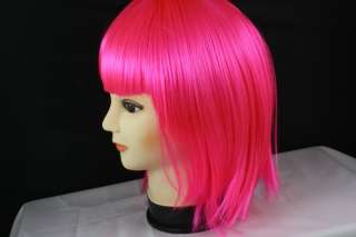   pink color cosplay woman Halloween short wig wigs costume lady  