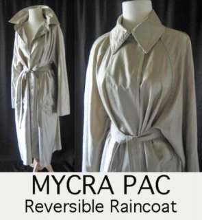 MYCRA PAC REVERSIBLE PEWTER RAIN RESISTANT BELTED JACKET  