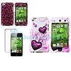 Pink Hearts Leopard Case Skin Cover Guard Apple iPod touch 4 4G 4th 