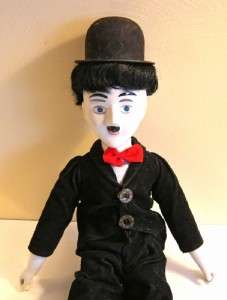 Vintage Rare Collectible Charlie Chaplin Porcelain Doll Cloth Material 