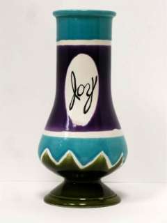 Raymor Italy Ceramic Pottery Vase JOY Signed Mid Modern  