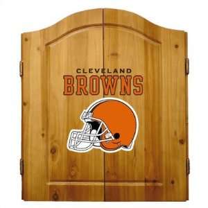  NFL Cleveland Browns Dartboard Cabinet with Darts Set 