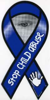 Stop Child Abuse Now Awarenesss Car Ribbon Magnet  