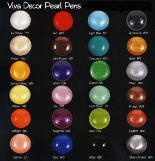 Viva Decor Pearl Pens 24 Colors Acrylic Costume Accents Bonus Magic 