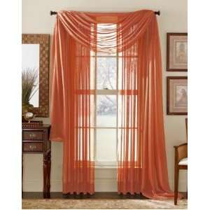  84 Long Sheer Curtain Panel   Orange