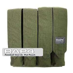  Paintball Vest 4x Pod Pouch (Back) (Olive Drab)   paintball 