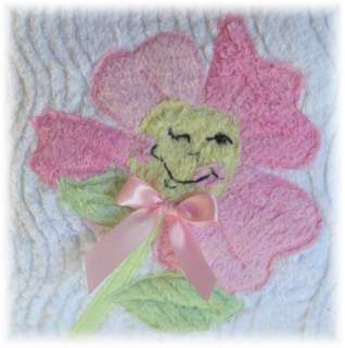 Happy Daisies & Butterflies chenille baby quilt bedding  