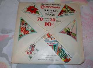 Vintage 40s Christmas Seas & Tags in original package Kris Kringle 100 