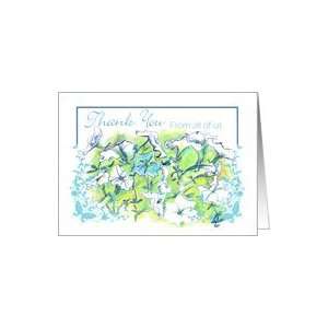  Thank You From All White Petunia Flower Butterfly Card 