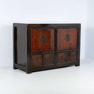 Antique Painted Chinese Sideboard Buffet Console c. 1800 Rich & Warm 