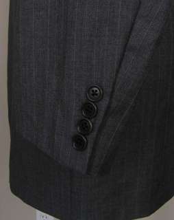 Brooks Brothers Gray Pinstripe Jacket 46L Wool Italy  