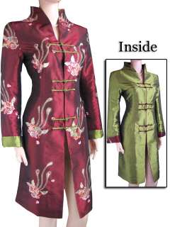 Double face Chinese Womens silk jacket /coat Sz:M XXXL  