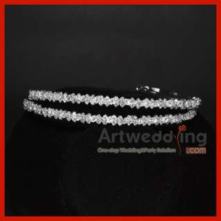 Silver Swarovski Crystal Wedding Bridal Headband Tiara Hairpin Hair 