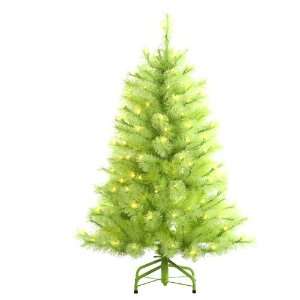  4 Pre Lit Lime Green Cashmere Pine Artificial Christmas Tree 