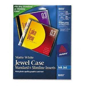   Matte Jewel Case Inserts for Inkjet Printers, 20/pack