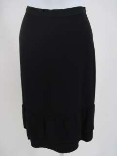 SONIA RYKIEL Black Ruffled Knee Length Skirt Sz 8  