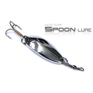 Fishing lure treble hook metal spoon 6g 7pcs silver  