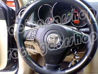 MAZDA 3 REAL LEATHER CARBON STEERING WHEEL COVER  