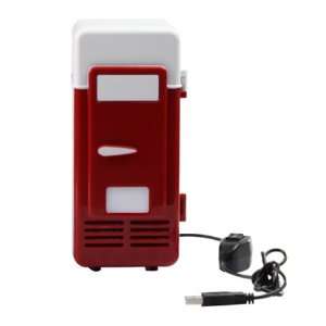  Mini USB Fridge for Beverage Drink Cans(Red): Home 