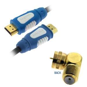 GTMax Gold Coax Right Angle M to F Adapter + 6FT Gold Plated iKross 