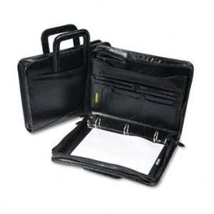  Leather Multi Ring Zippered Portfolio, 1 1/2 Capacity, 14 