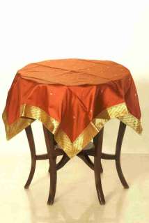 Rust Sari Table Cloth / Table Linen / Table Topper  
