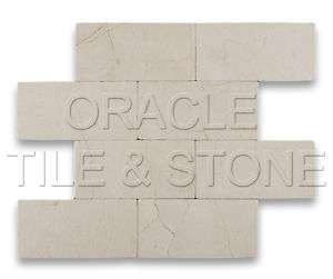 Crema Marfil Marble Tumbled Brick Subway Tile  
