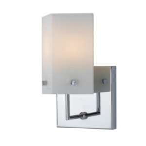   Vanity Single Lamp Wall Sconce with Frosted White Glass Shade Chrome