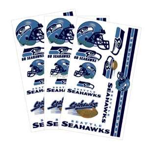  Seattle Seahawks Temporary Body Tattoos 3 Pack