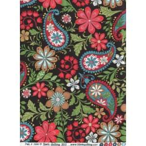 Blank Quilting Serafina Multi Floral Paisley 5986 Black Quilt Fabric 