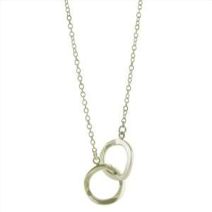  Silver Double Circle Charm Necklace. GIFT BOX INCLUDED: Jewelry