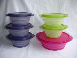 12 Lot Tupperware Cereal Bowls Flatout Collapsable Containers Storage 