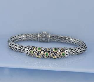 BJC Behnam Jewelry Co Tsavorite Garnet SS 18k Bracelet  