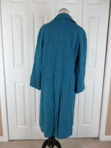 Vintage Harris Tweed Large Scottish Wool Button Down Coat Womens 
