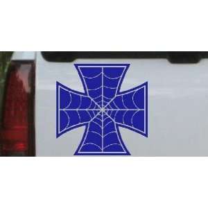  Blue 14in X 14.0in    Chopper Spider Web Maltese Cross 