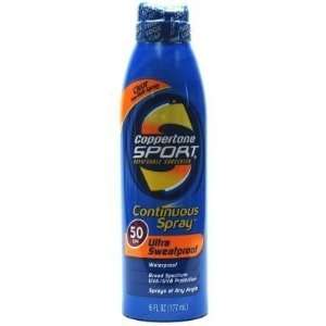  Coppertone Continuous Spray SPF #50 Sport 6 oz. Sweatproof 