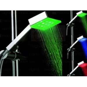   Color LED Shower Head Sprinkler Temperature Sensor with Three Colors