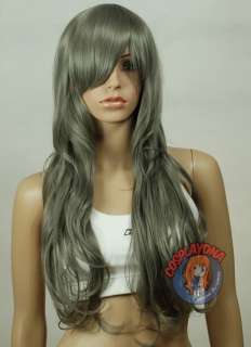 NEW Hi Temp Gunmetal Grey Curly Long Cosplay Wig 78171  