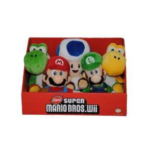  Nintendo Super Mario Wii Plush   5 Piece Complete Mixed 