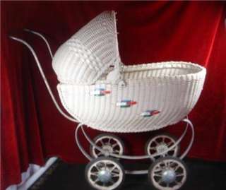 Wicker Doll Buggy Carriage 1900s Antique South Bend  