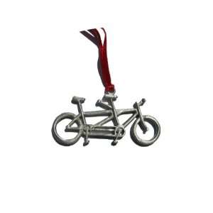  Tandem Bicycle Pewter Christmas Ornament