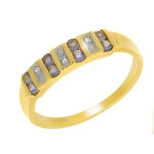  9ct Yellow Gold Tanzanite & Diamond Ring Size 8 Jewelry