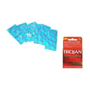   Premium Latex Condoms Lubricated 24 condoms Plus TROJAN VIBRATING RING