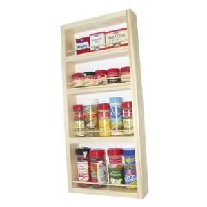 Solid wood ON the wall (surface mounted) kitchen spice rack, 2.5 deep 