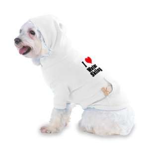  I Love/Heart Water Skiing Hooded T Shirt for Dog or Cat X 