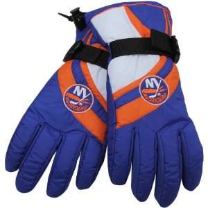   York Islanders Royal Blue Nylon Ski Gloves (Medium)