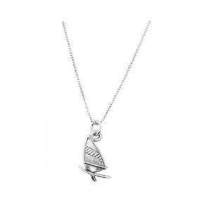    Sterling Silver One Sided Windsurfing Board Necklace Jewelry